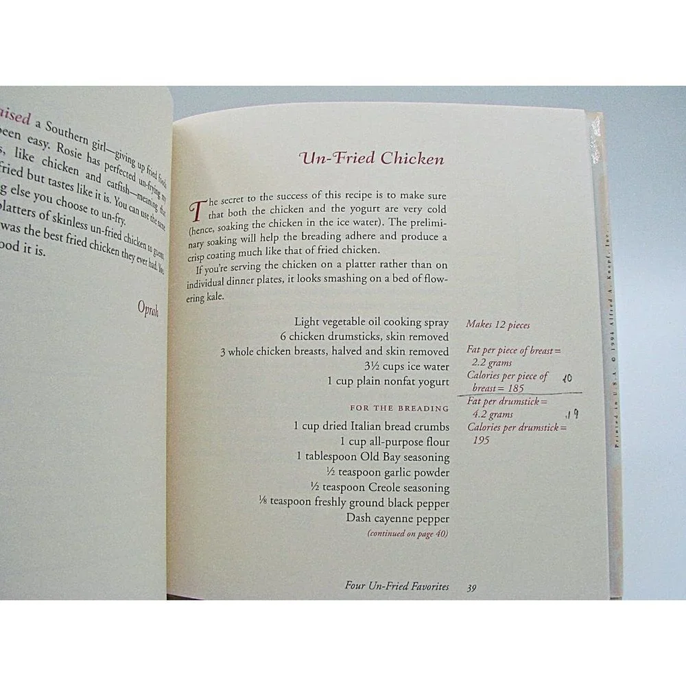 In The Kitchen With Rosie 1994 Oprah's Favorite Recipes By Oprah Winfrey & Rosie